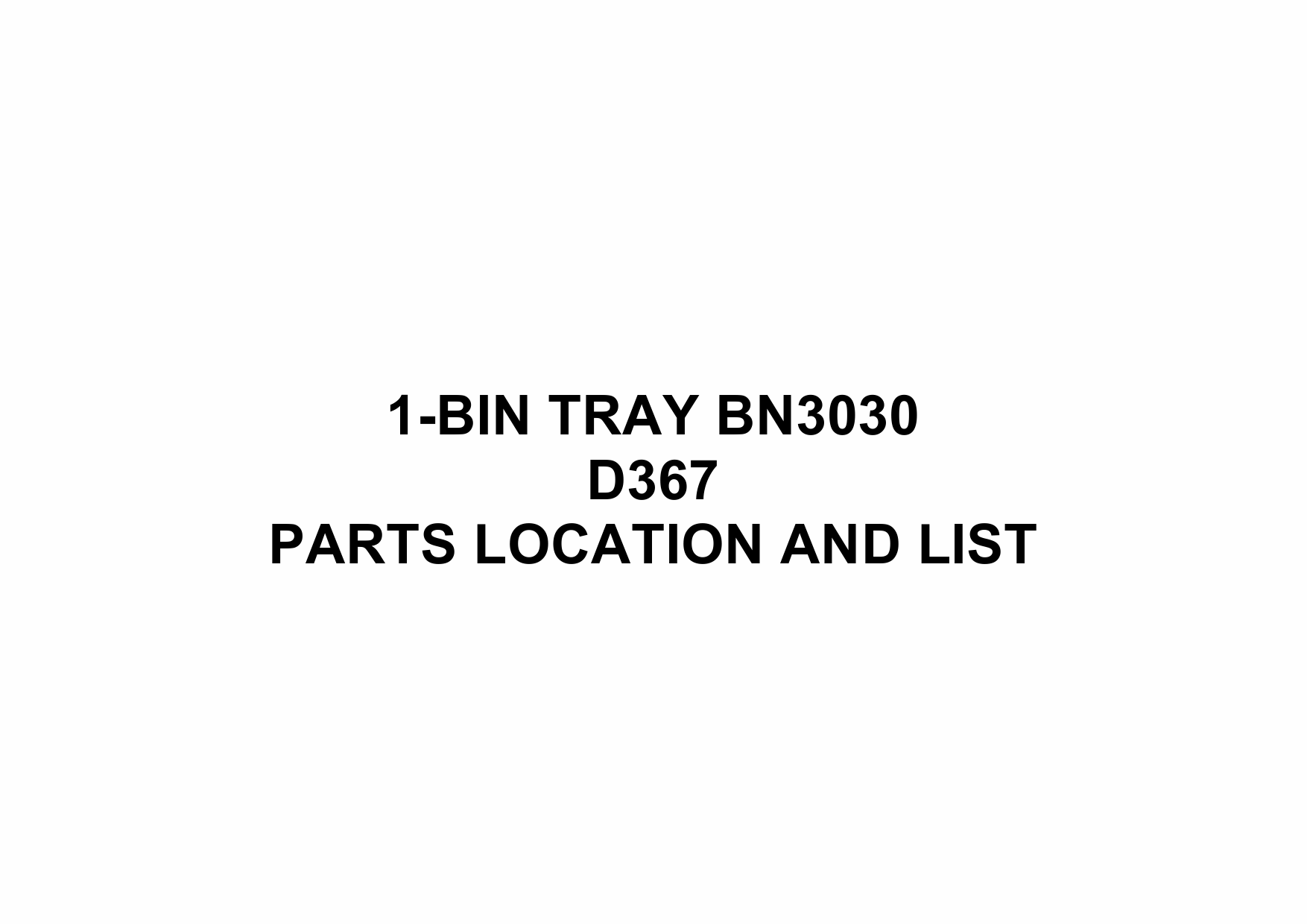 RICOH Options D367 1-BIN-TRAY-BN3030 Parts Catalog PDF download-1